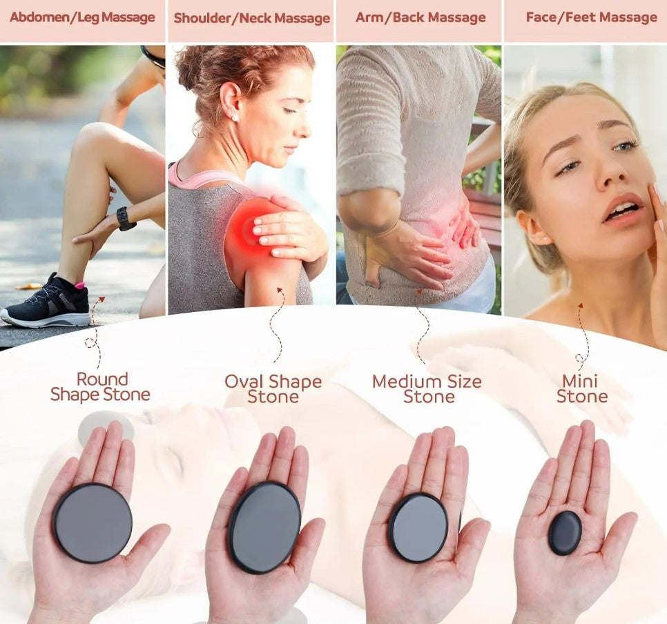 Portable Bianstone Hot Stones Massage Set with Heater Kit - 16 pcs_5